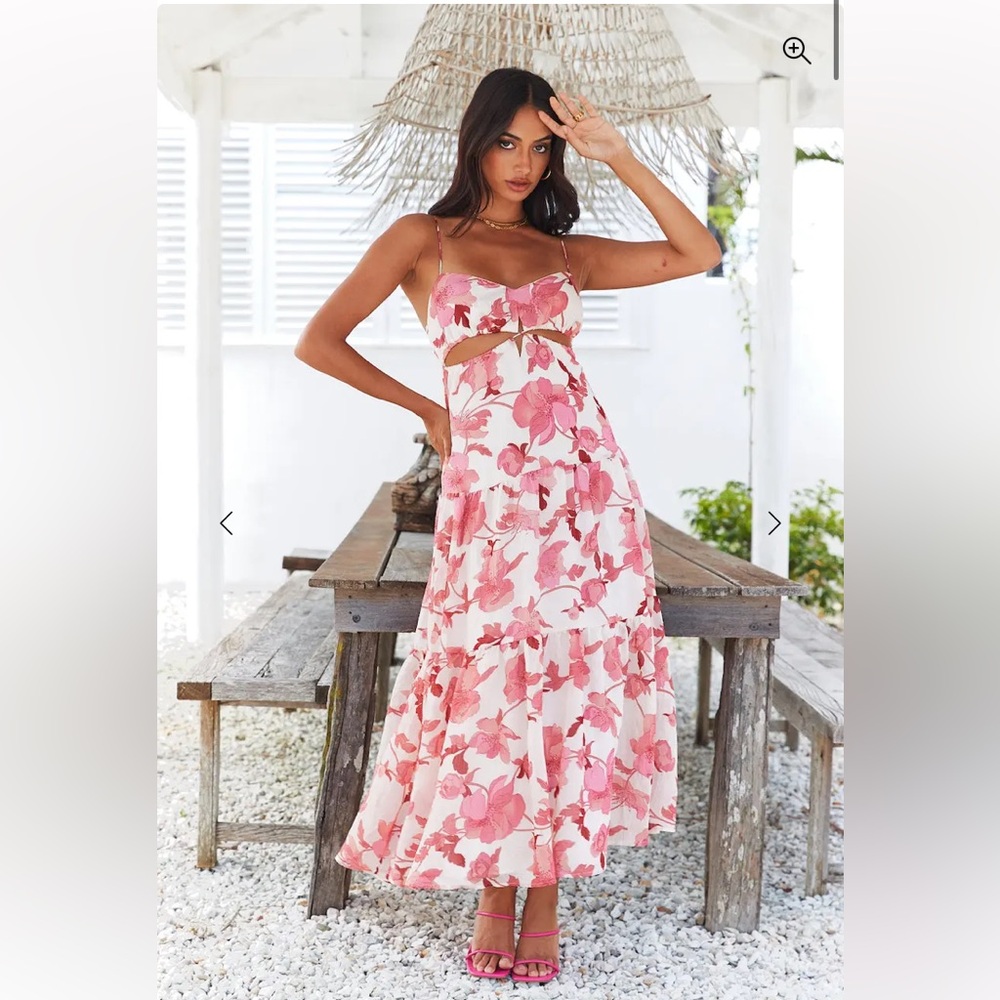HELLO MOLLY lighter than air pink floral maxi dress